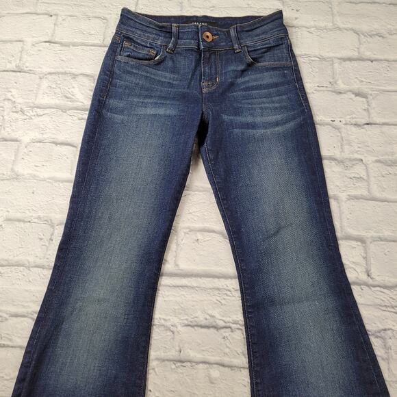 J Brand Love Story Big Flare Jeans Dark Trouble Wash Stretch size 26 - Picture 7 of 14